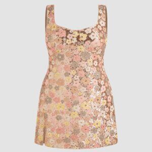 Fabulous Pink Floral Sequin Mini Dress NWT hoco